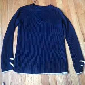 Violet Brand Navy Blue Choker Sweater